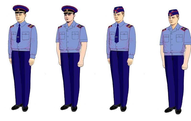 Летняя форма одежды остальных сотрудников ВДПО в рубашке серо-голубого цвета