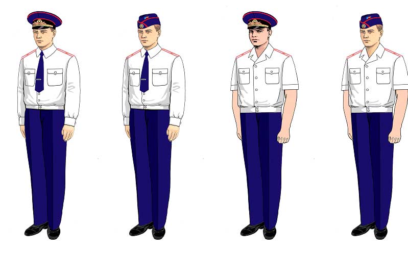 Летняя форма одежды высшего состава сотрудников ВДПО в рубашке белого цвета