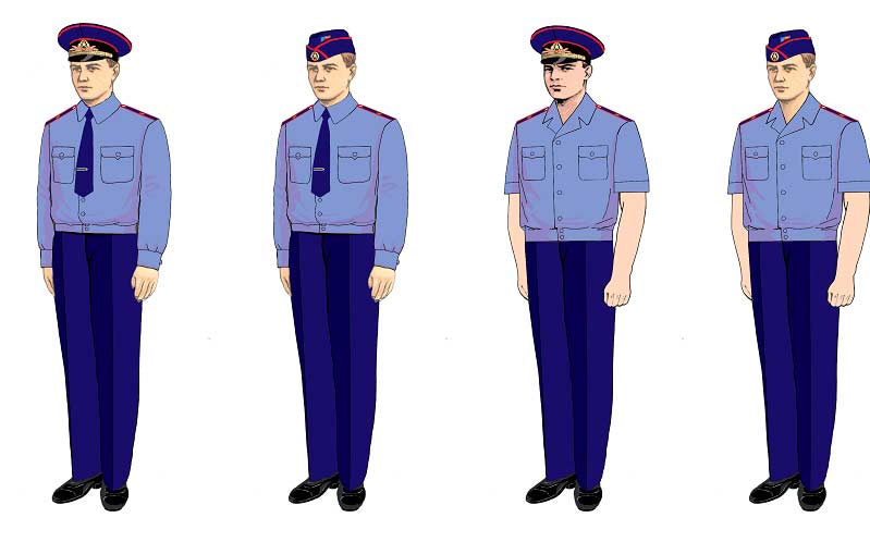 Летняя форма одежды высшего состава ВДПО в рубашке серо-голубого цвета